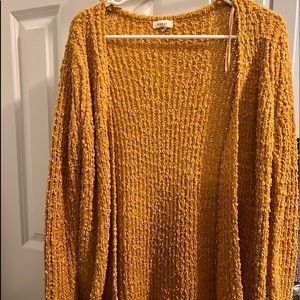 mustard yellow cardigan, size xs